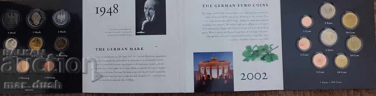 Germania. Album de lux cu monede înainte și după euro Germania. Album de lux cu monede înainte și după euro