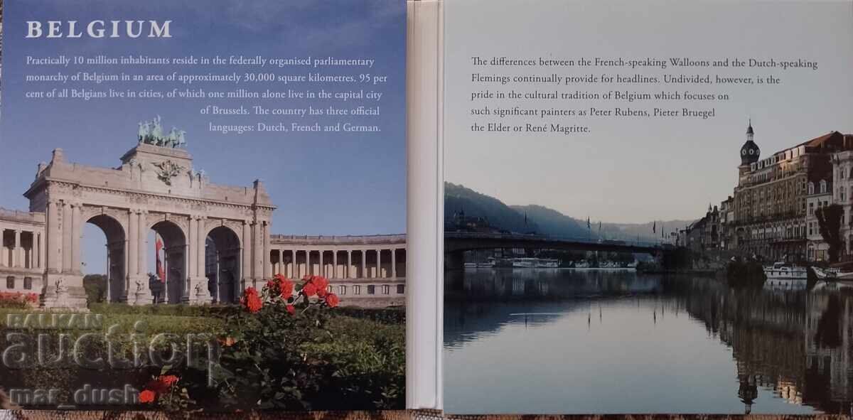 Delivery of Belgium. Luxury album with coins before and after the euro