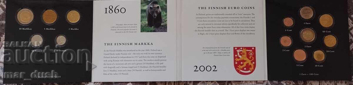 Finlanda. Album de lux cu monede înainte și după euro