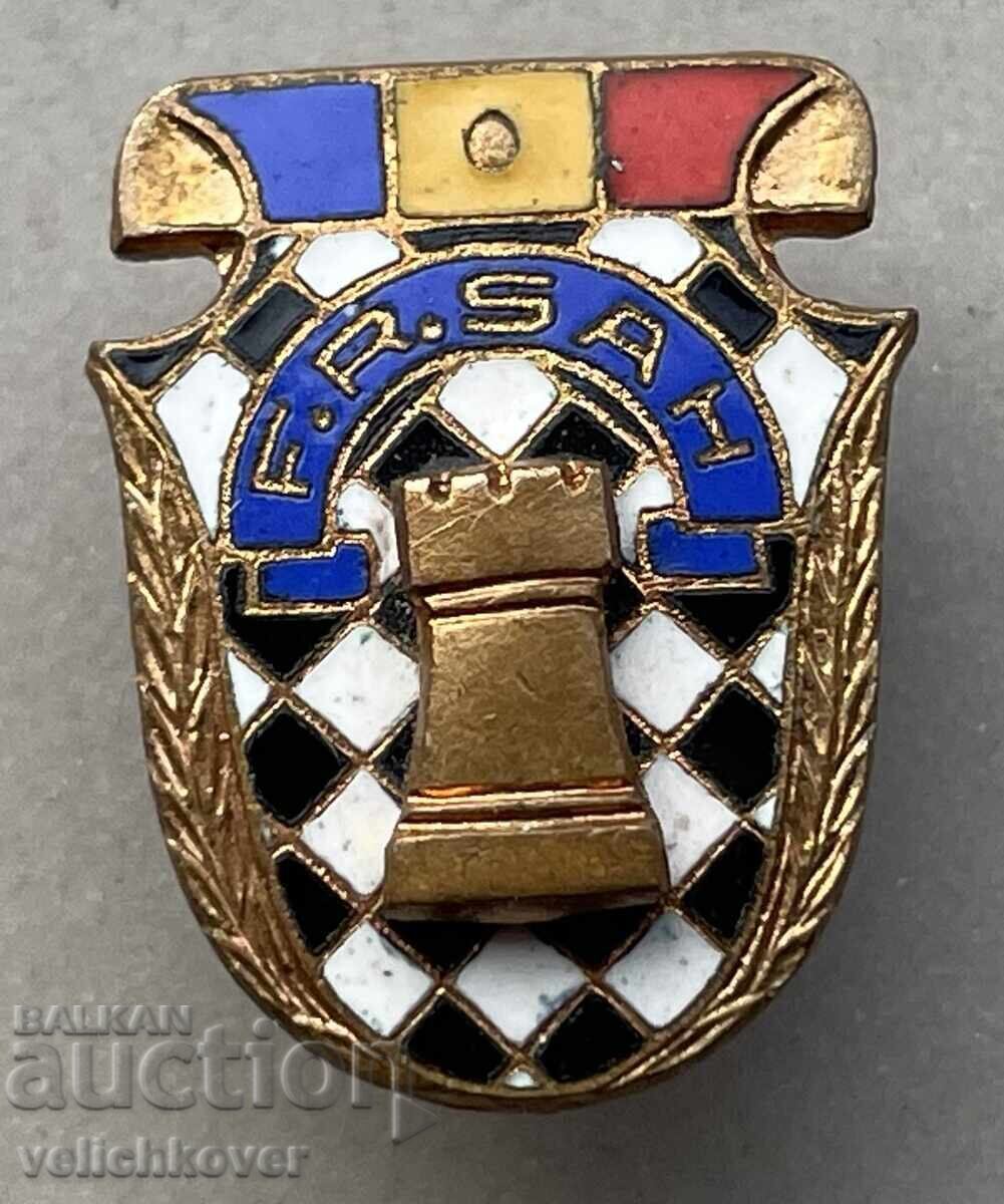 40250 Румъния знак Румънска федерация по шах мат емайл 60-те
