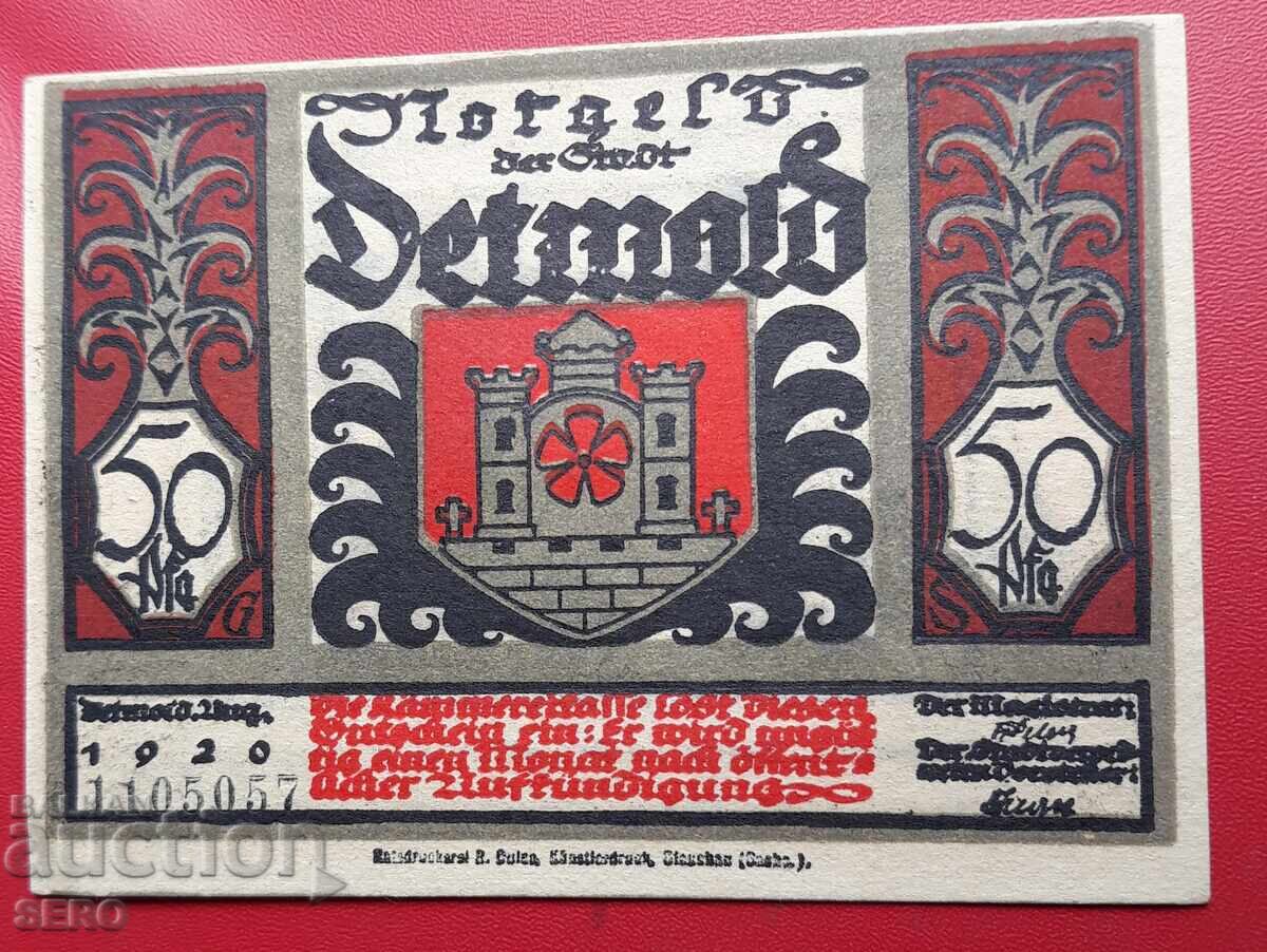 Τραπεζογραμμάτιο-Γερμανία-S.Rhein-Westphalia-Detmold-50 pfennig 1920 με τιμή 2.00 BGN | € 1.02 Τραπεζογραμμάτιο-Γερμανία-S.Rhein-Westphalia-Detmold-50 pfennig 1920 με τιμή 2.00 BGN | € 1.02