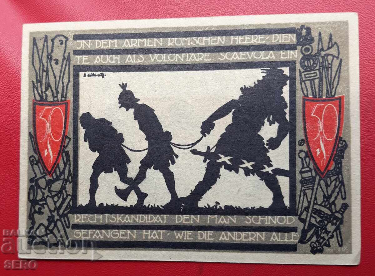 Banknote-Germany-S.Rhein-Westphalia-Detmold-50 pfennig 1920