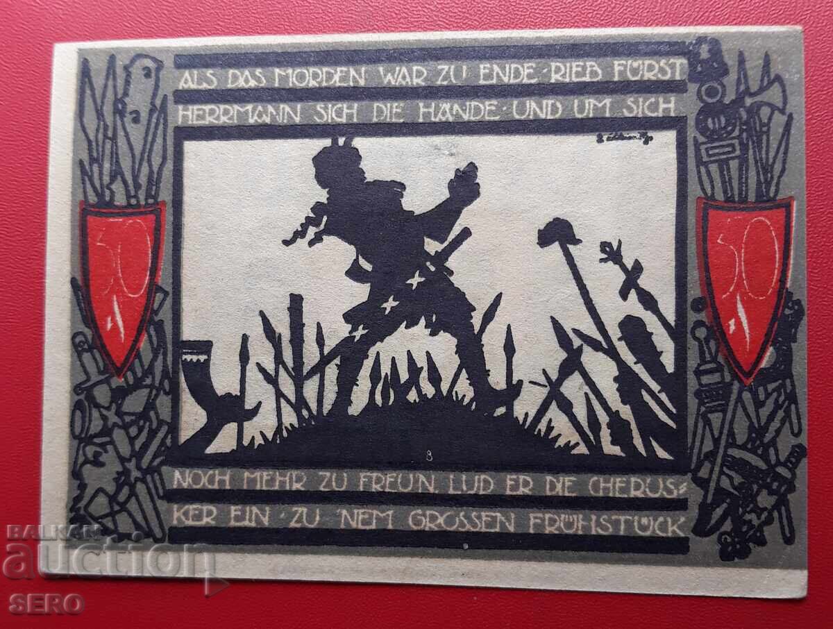 Bancnota-Germania-S.Rhein-Westphalia-Detmold-50 pfennig 1920