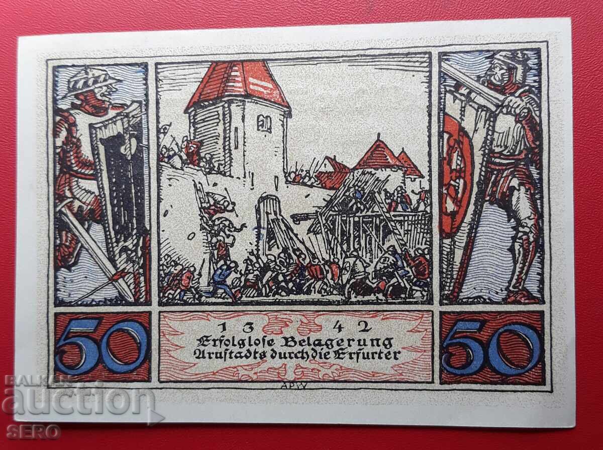 Банкнота-Германия-Тюрингия-Арнщат-50 пфенига 1921