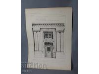 1900 Litografie arhitecturală vieneză a unei clădiri de casă