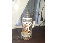 Cană germană veche mare 1l