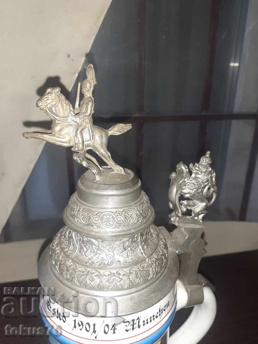 Παράδοση Μεγάλη παλιά γερμανική κούπα 0,5 λ. στρατιωτικό θέμα