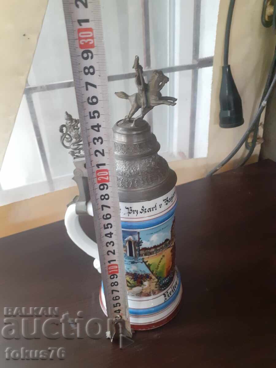 Μεγάλη παλιά γερμανική κούπα 0,5 λ. στρατιωτικό θέμα - 5