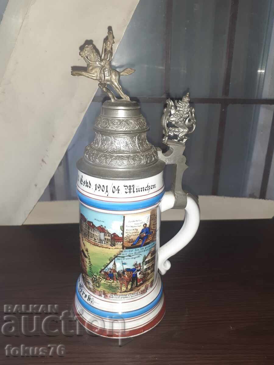Μεγάλη παλιά γερμανική κούπα 0,5 λ. στρατιωτικό θέμα