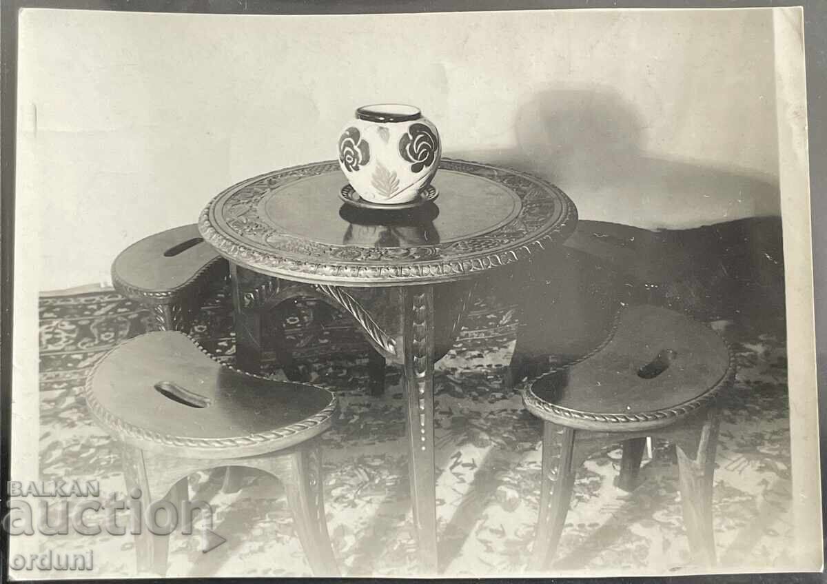 5047 Kingdom of Bulgaria furniture exhibition Troyan wood carving 30s