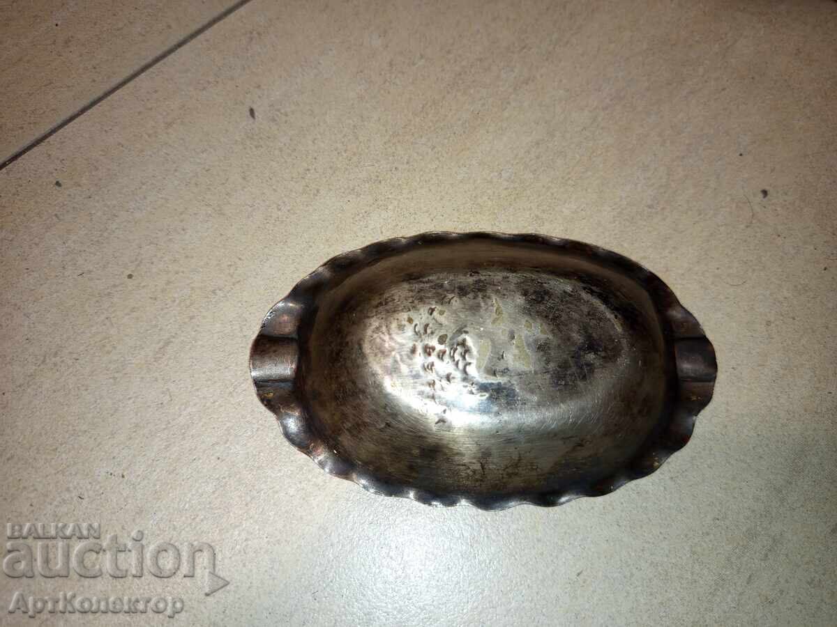 Ashtray brass bronze silver-plated Original Wellner - 7