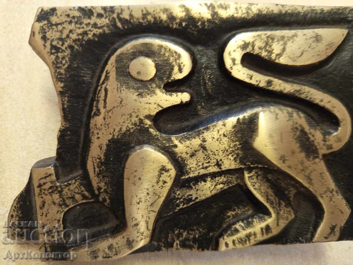 Παλιά πλαστική ορείχαλκου μπρούτζινος λέων με τιμή 50.00 BGN | € 25.56