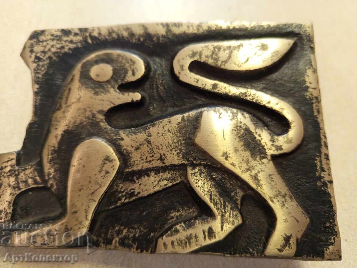 Δημοπρασία Παλιά πλαστική ορείχαλκου μπρούτζινος λέων