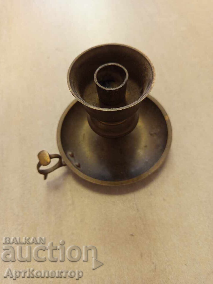 Стар бронзов свещник, декор, кандилабър, лампа, свещ, фенер - 6