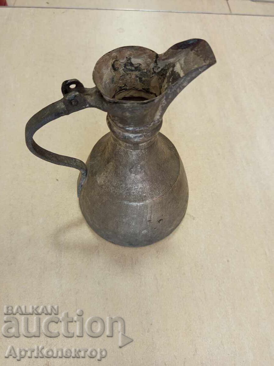 Παλιό μπρίκι γκιούμ τσαγιέρα χάλκινο χάλκινο σκεύος 19ος αιώνας - 7