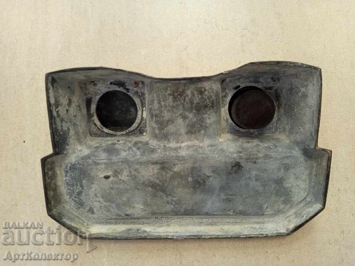 СТАРА КРАСИВА МЕТАЛНА МАСТИЛНИЦА ЗА ПИСАЛИЩЕ - 7