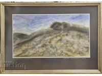 Large watercolor by the CENTENARIAN Sava Tsonovski Landscape 13A