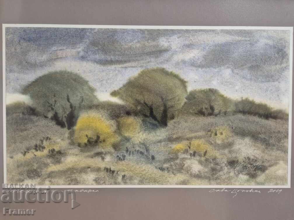 Голям акварел от СТОЛЕТНИКА Сава Цоновски Пейзаж 13Б с цена 930.00 лв. | € 475.50