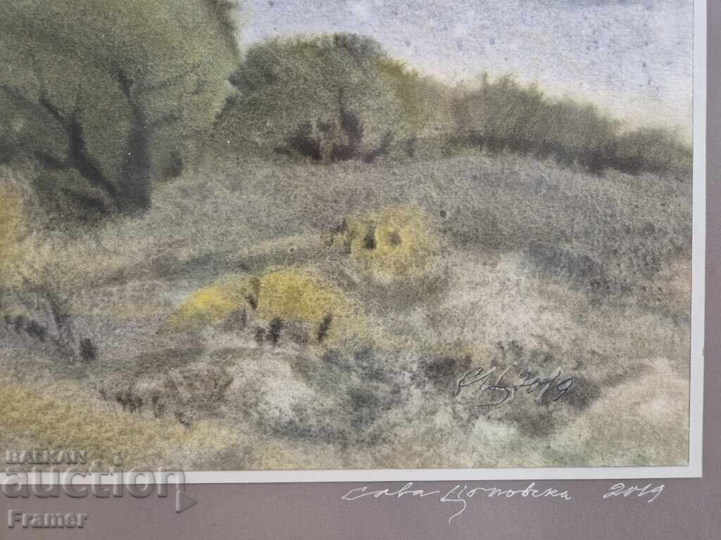 Доставка на Голям акварел от СТОЛЕТНИКА Сава Цоновски Пейзаж 13Б