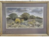 Μεγάλο Ακουαρέλα του ΣΑΒΑ ΤΣΟΝΟΦΣΚΙ Τοπίο 13Β