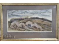 Large watercolor by the CENTENARIAN Sava Tsonovski Early Spring 1D