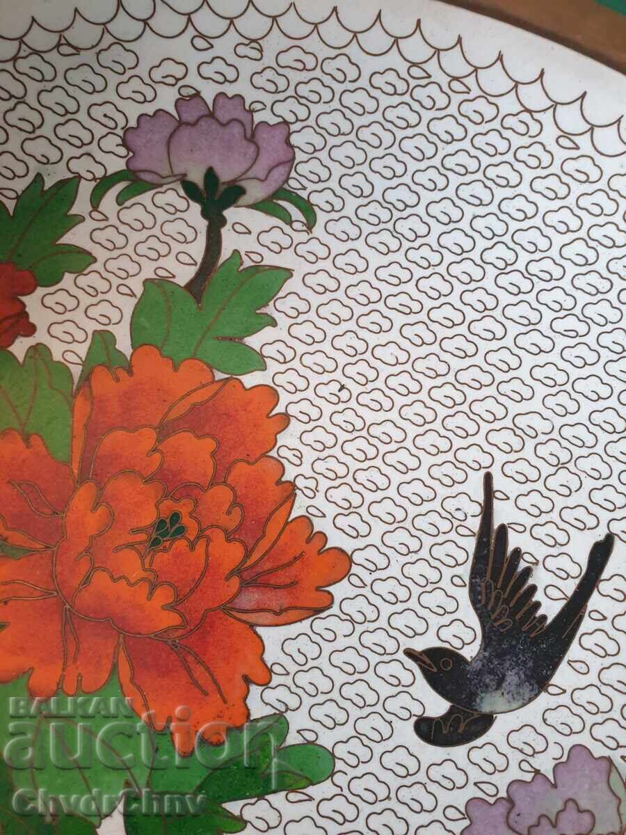 Παράδοση Παλιό κινέζικο μπολ Cloisonné 26εκ