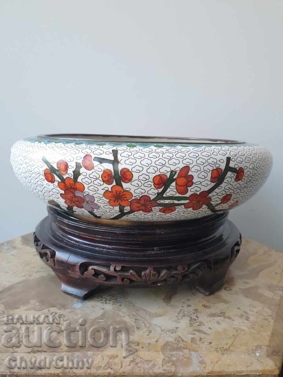 Παλιό κινέζικο μπολ Cloisonné 26εκ - 5