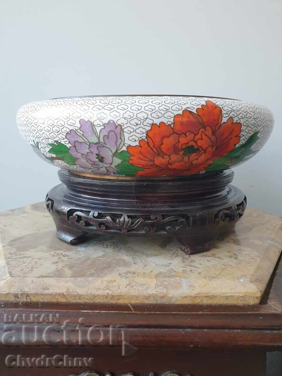 Παλιό κινέζικο μπολ Cloisonné 26εκ - 6
