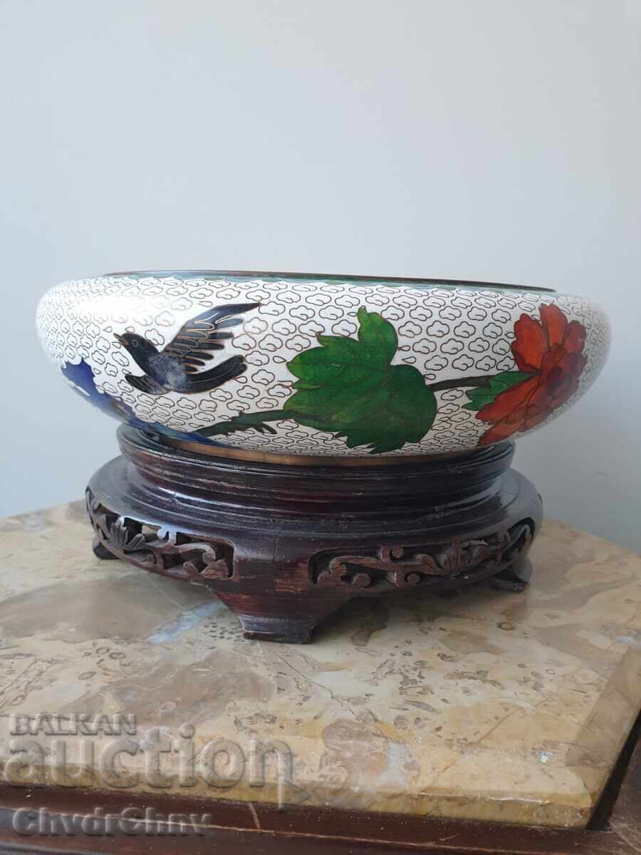 Παλιό κινέζικο μπολ Cloisonné 26εκ - 7