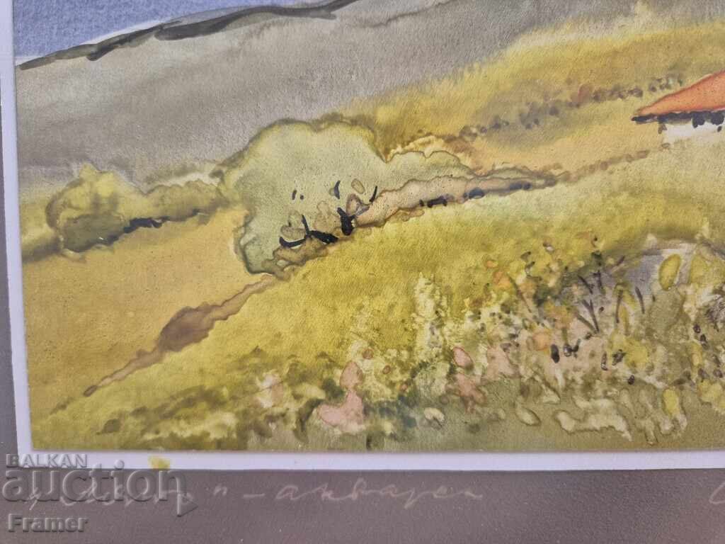 Auction  Watercolor by the great Bulgarian artist Sava Tsonovski 7A