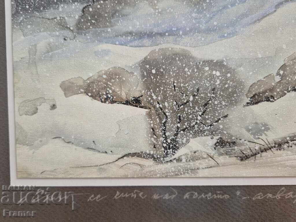 Аукцион Aкварел от големият български художник Сава Цоновски 7б