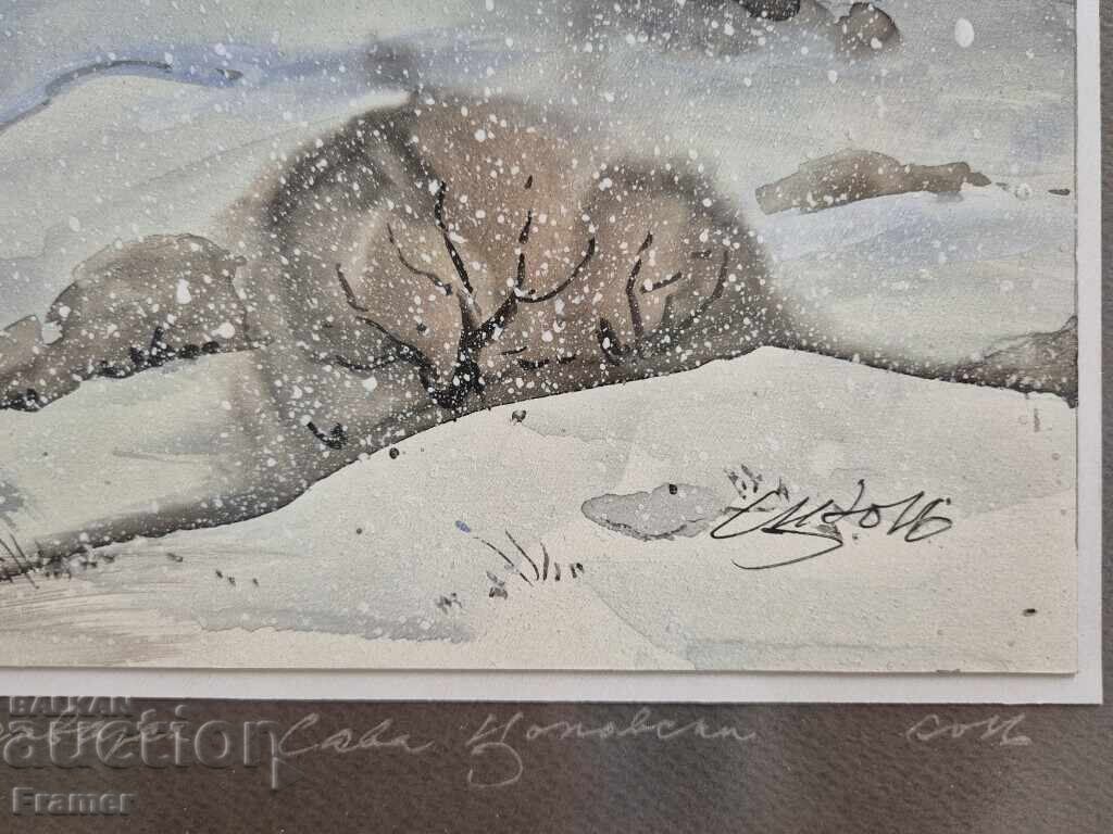 Доставка на Aкварел от големият български художник Сава Цоновски 7б