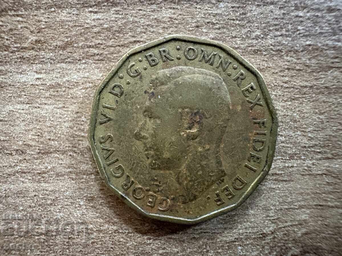 Ηνωμένο Βασίλειο - 3 πένες (1950) με τιμή 4.35 BGN | € 2.22
