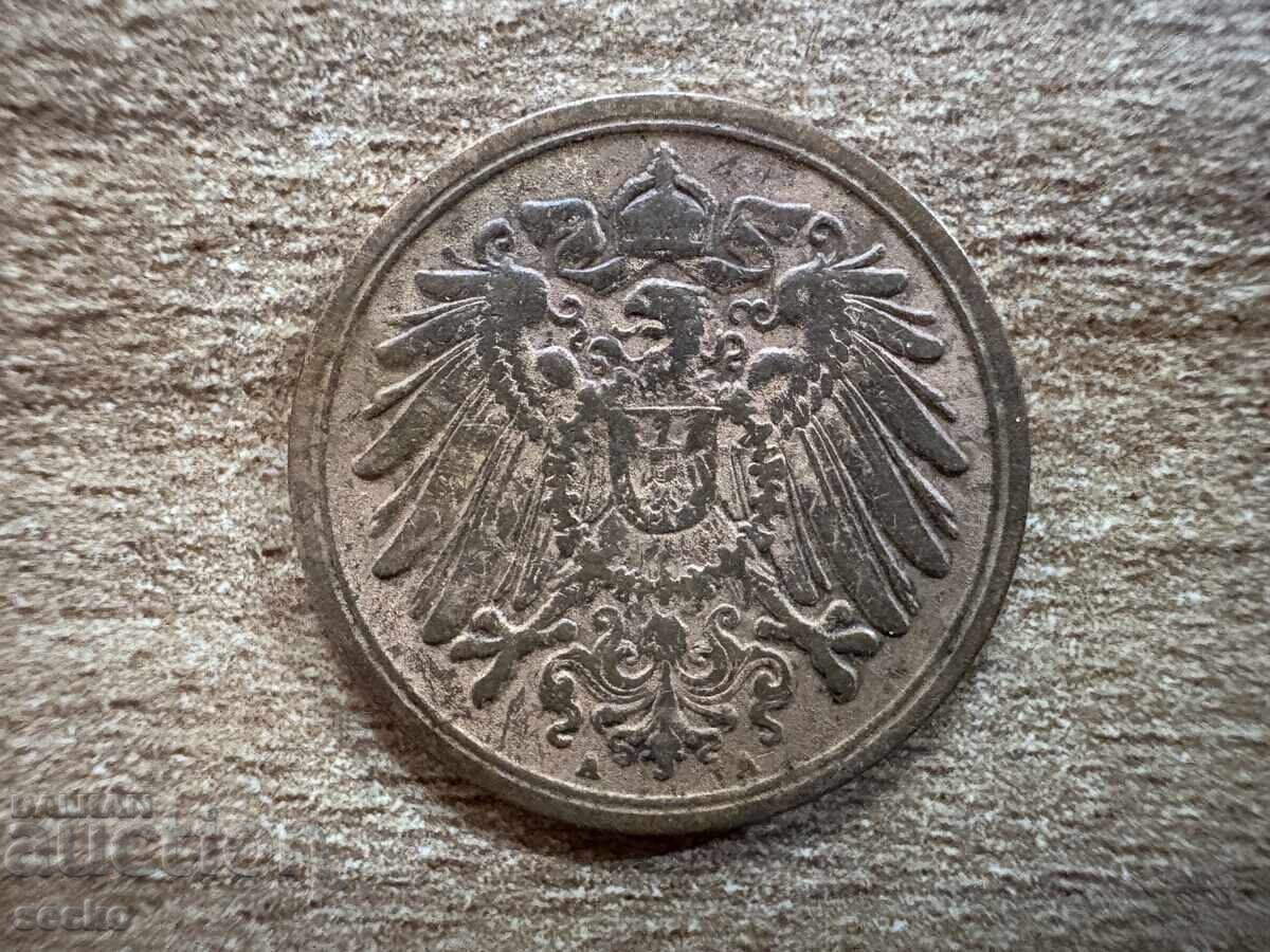 Германия - 1 пфениг (1911) - А с цена 0.90 лв. | € 0.46