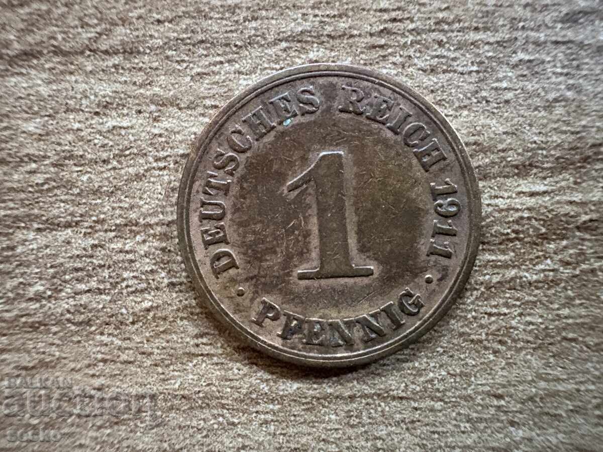 Германия - 1 пфениг (1911) - А