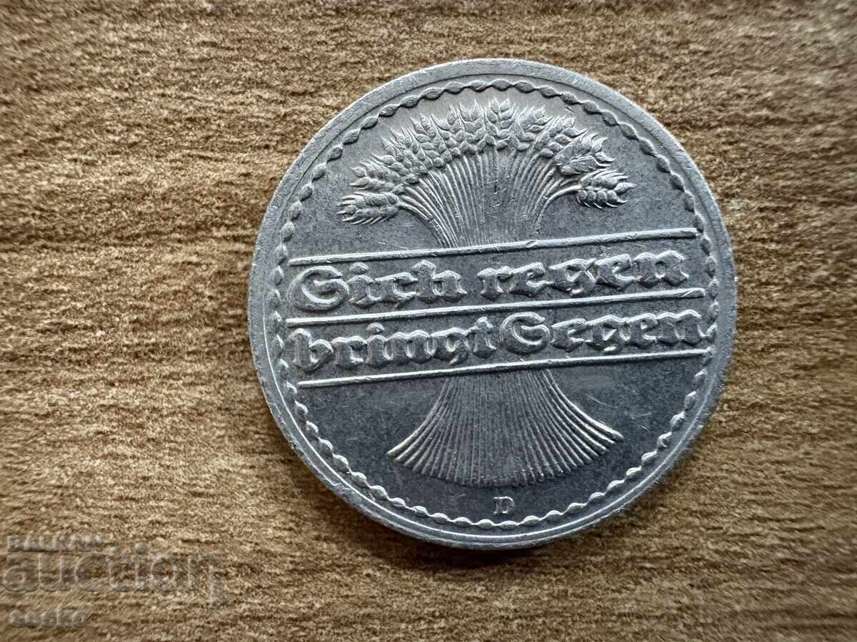 Γερμανία - 50 Reichspfennig (1922) - Δ με τιμή 0.70 BGN | € 0.36 Γερμανία - 50 Reichspfennig (1922) - Δ με τιμή 0.70 BGN | € 0.36