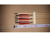 Wooden Arrows for Bow, Metal Tip, Natural Feathers
