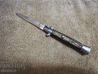 Cuțit automat vechi, pumnal Stiletto Rostfrei, mâner Corn