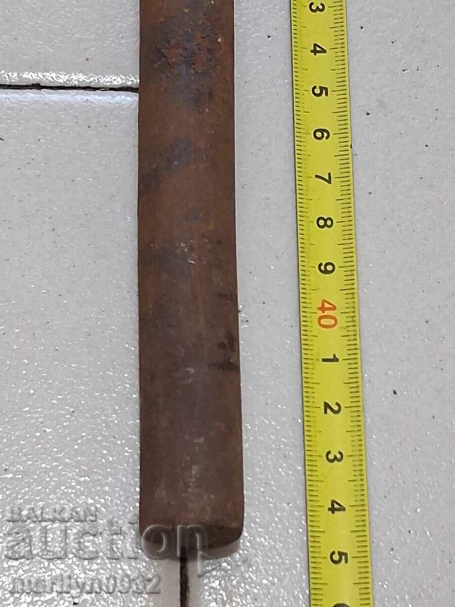 Hand-forged wedge from ox yoke, wrought iron, ok - 5