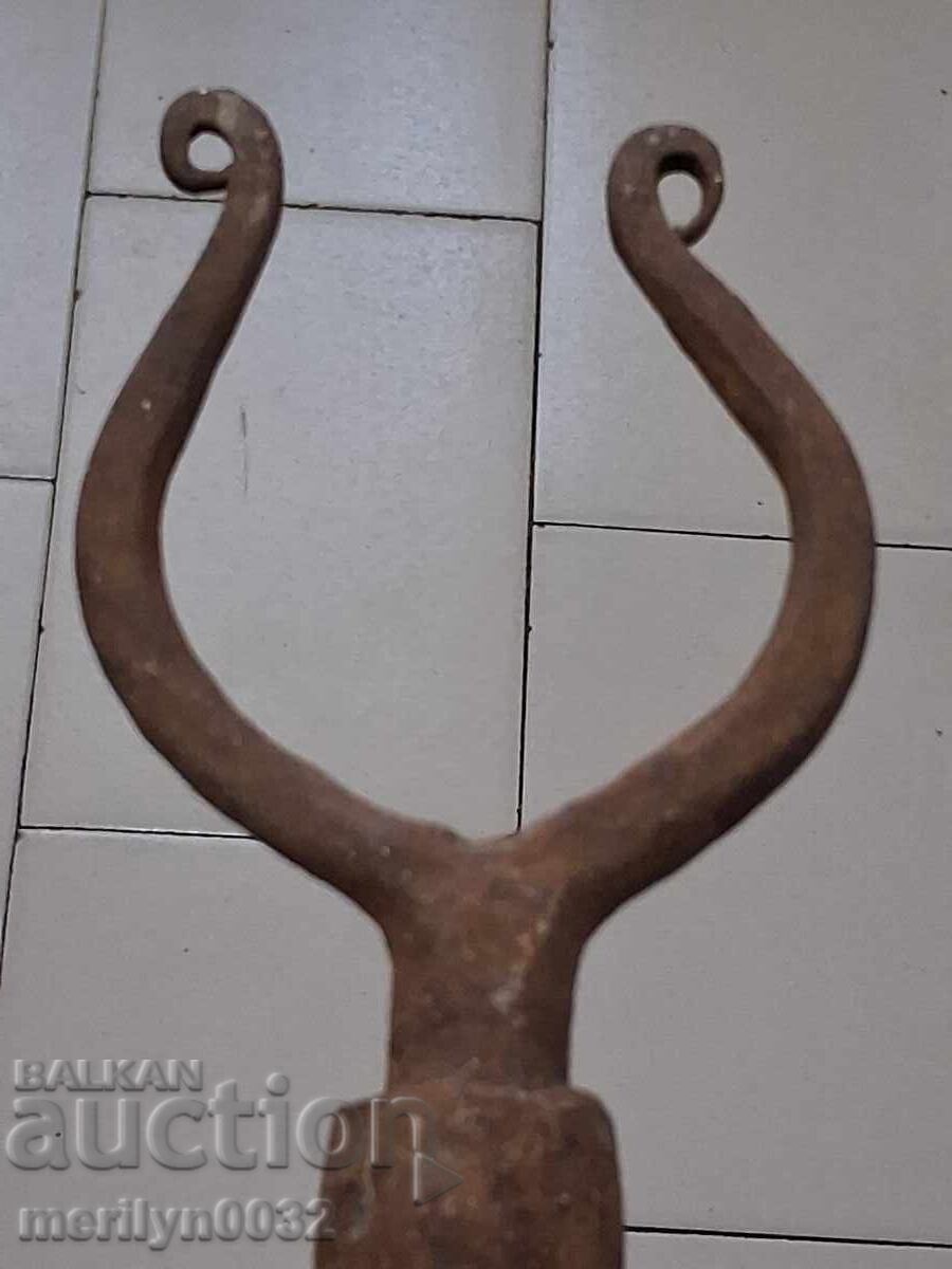 Hand-forged wedge from ox yoke, wrought iron, ok - 7