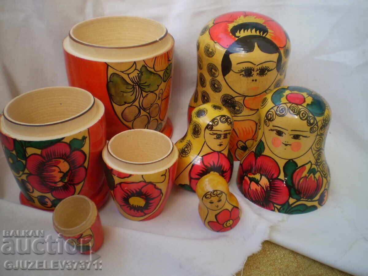 Δημοπρασία Βίντατζ ρωσική παλιά ξύλινη ματριόσκα, ΕΣΣΔ 4 τεμάχια Σπάνια