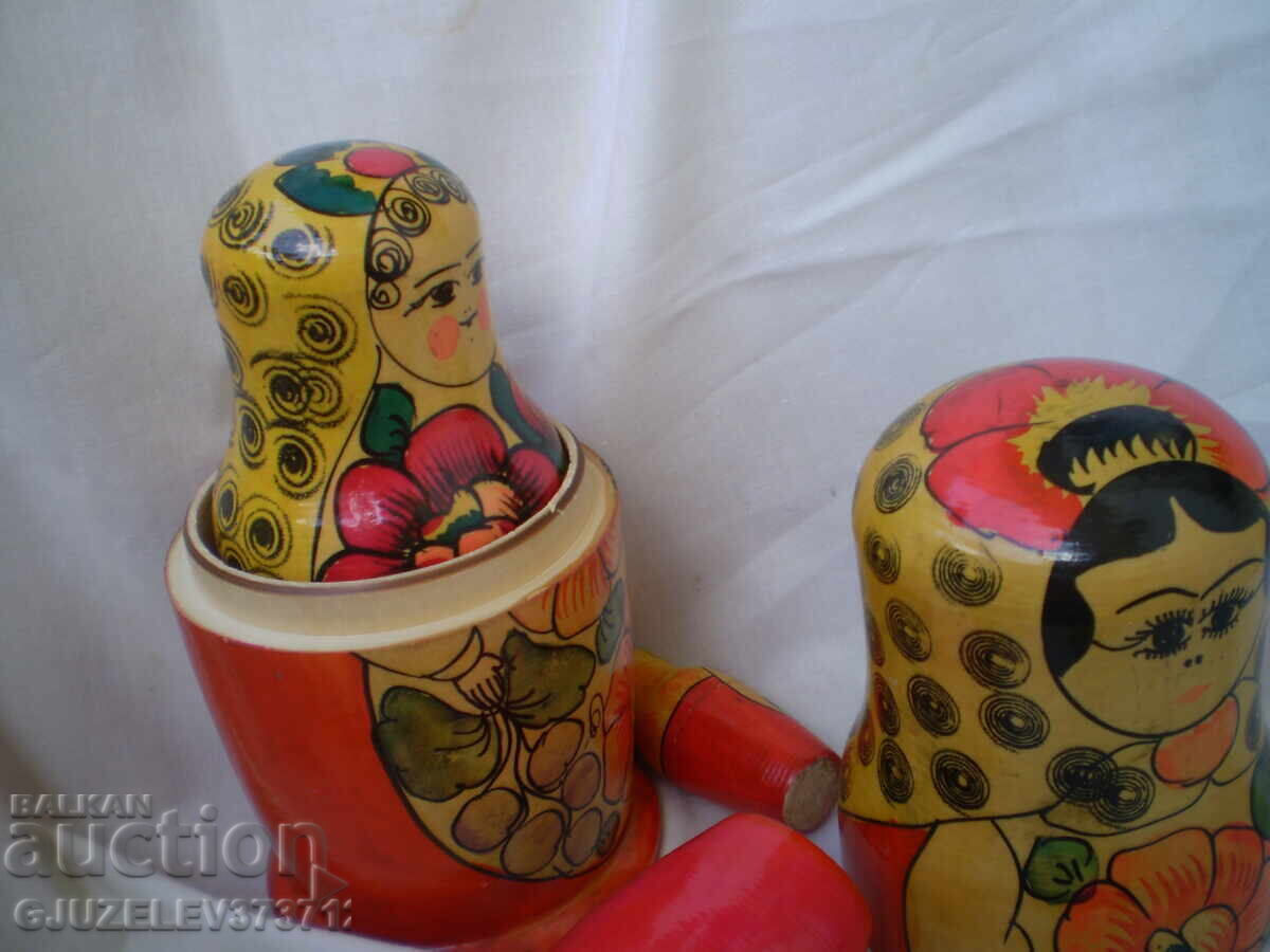 Παράδοση Βίντατζ ρωσική παλιά ξύλινη ματριόσκα, ΕΣΣΔ 4 τεμάχια Σπάνια