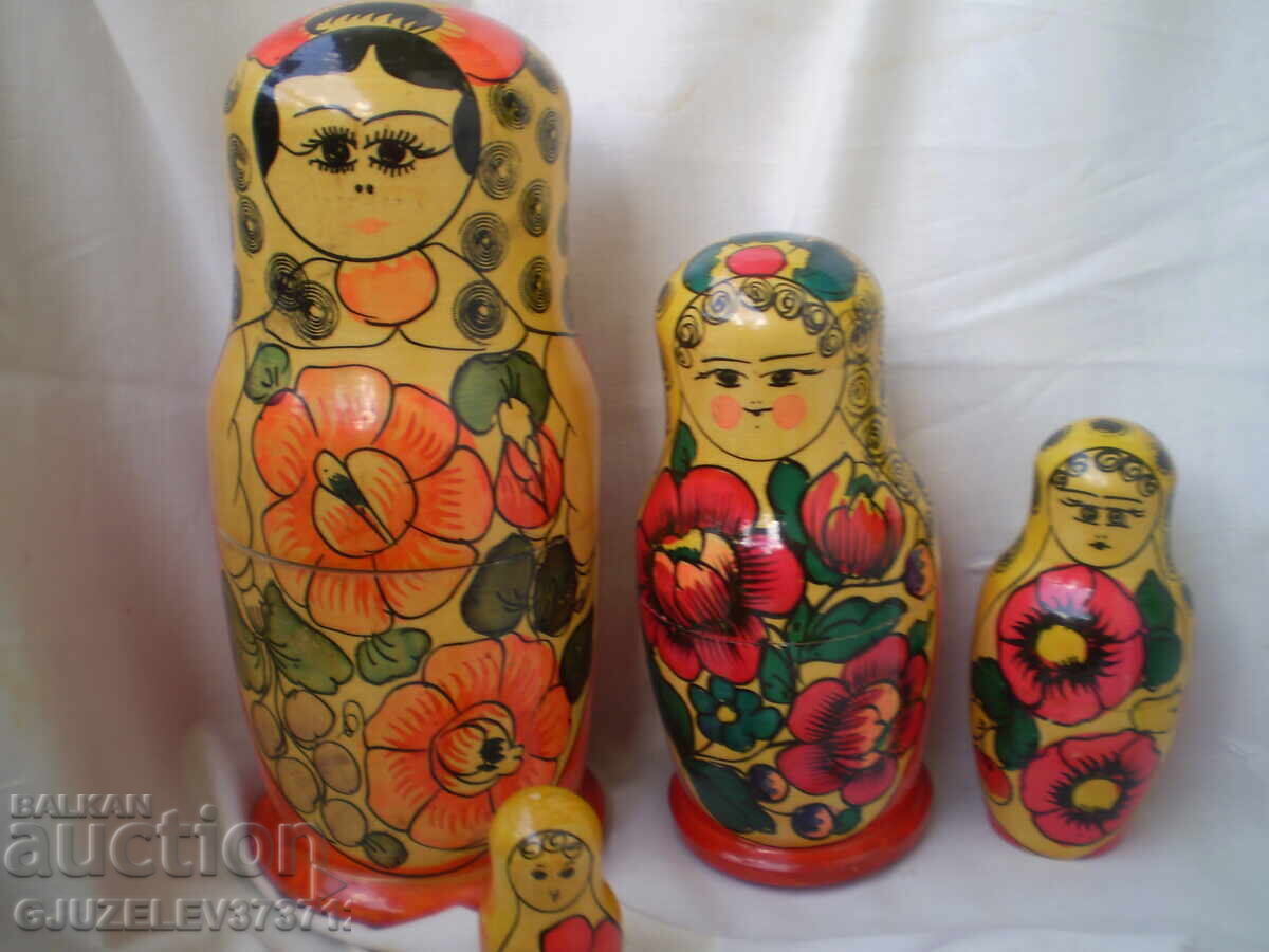 Βίντατζ ρωσική παλιά ξύλινη ματριόσκα, ΕΣΣΔ 4 τεμάχια Σπάνια - 5