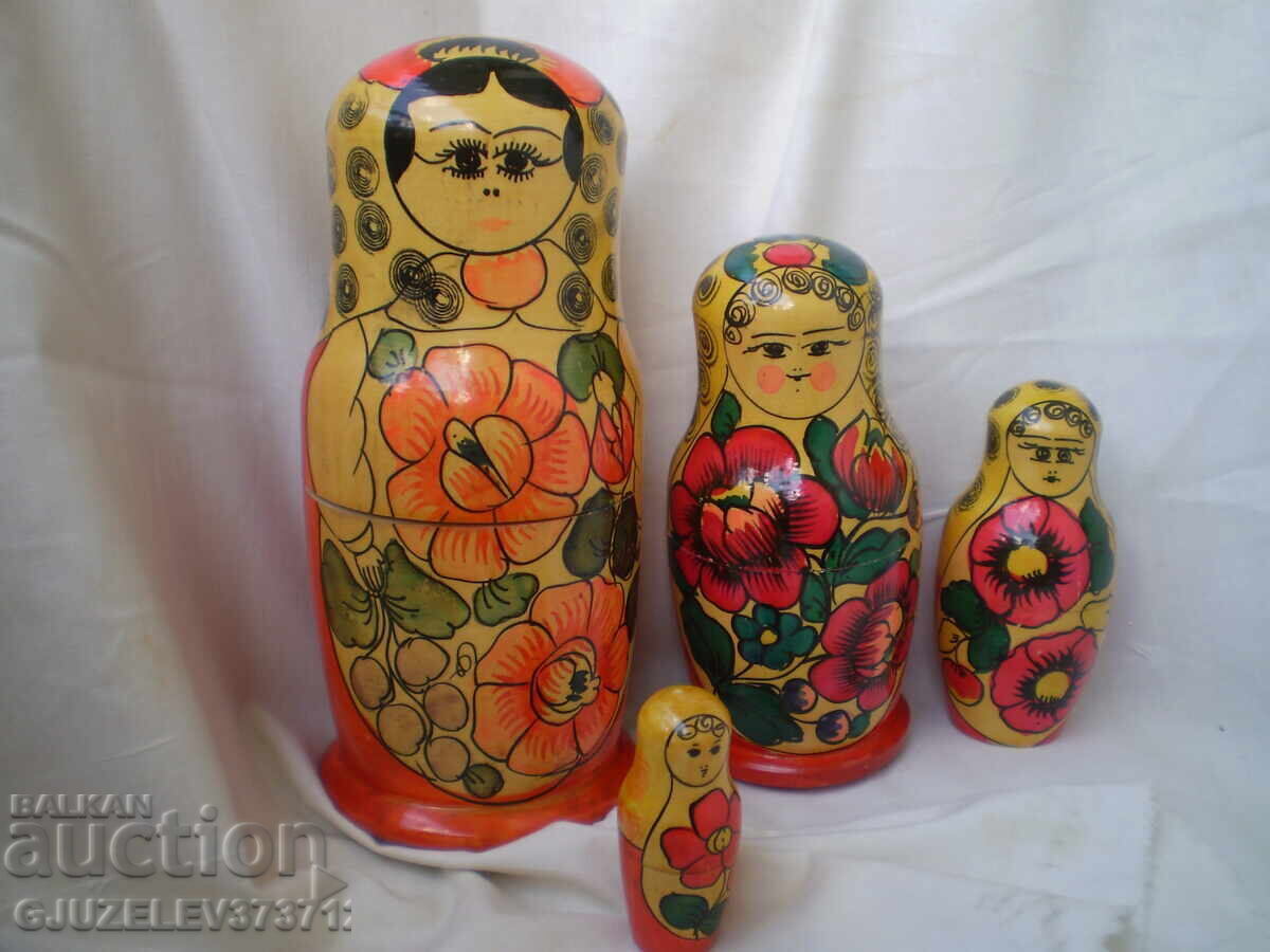 Βίντατζ ρωσική παλιά ξύλινη ματριόσκα, ΕΣΣΔ 4 τεμάχια Σπάνια