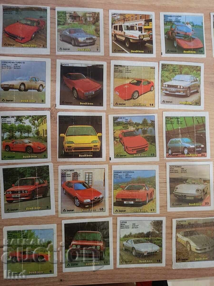 Două serii incomplete de abțibilduri de la guma de mestecat Bombibom cu preț 30.00 BGN | € 15.34