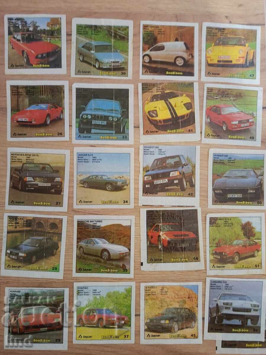 Licitație Două serii incomplete de abțibilduri de la guma de mestecat Bombibom