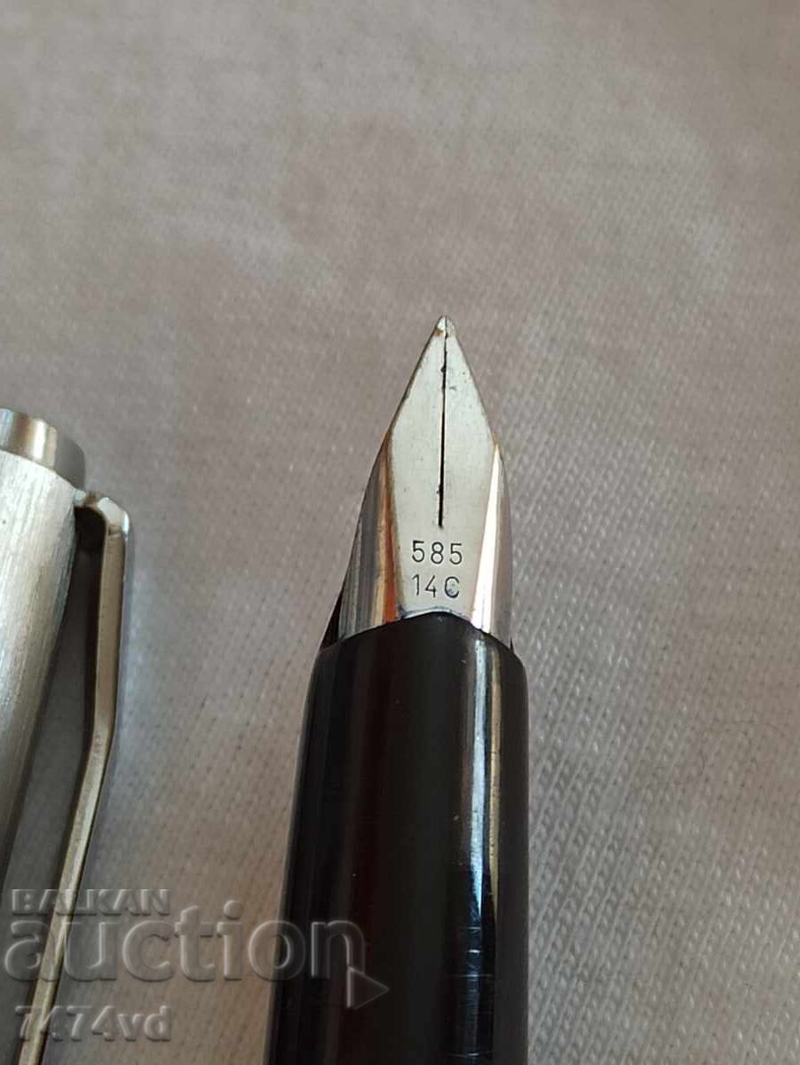 Στυλό Pelikan 21 Silvexa Germany πένα 585 14 καράτια λευκόχρυσος - 6