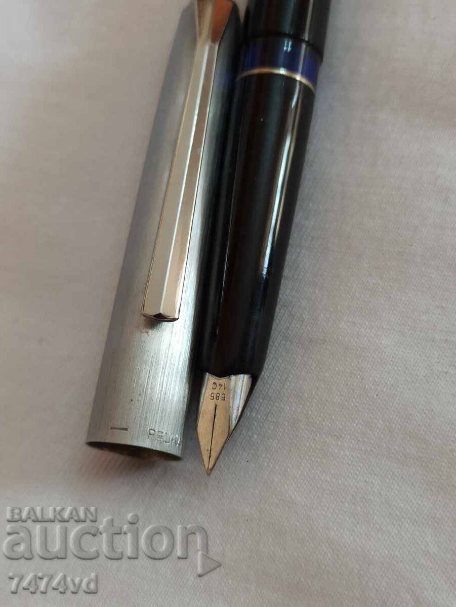 Στυλό Pelikan 21 Silvexa Germany πένα 585 14 καράτια λευκόχρυσος - 7