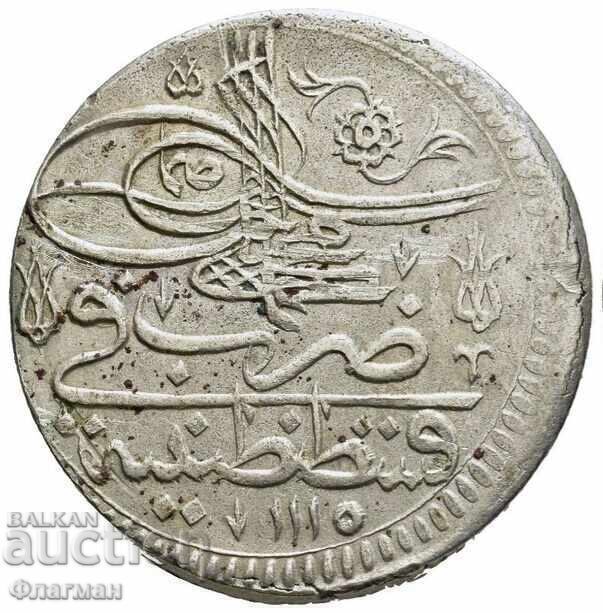Turcia Otomană 1 Kuruş 1115 d.Hr. Sultan Ahmed al III-lea Turcia Otomană 1 Kuruş 1115 d.Hr. Sultan Ahmed al III-lea