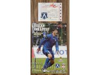 Bilet original și program Levski - Liverpool 2004